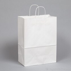 White Kraft Paper Shopping Bags wit